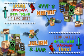 Kinderfeest traktatiezakjes Minecraft II  setje van 6 stuks