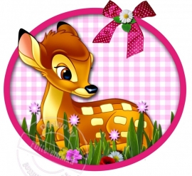 Strijkapplicatie Bambi roze