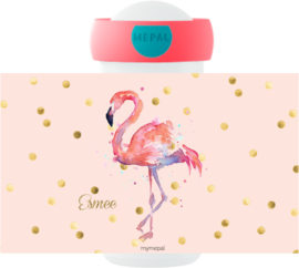 Mepal drinkbeker Flamingo aquarel wit, roze of mint