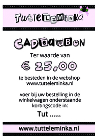 Tutteleminka cadeaubon t.w.v. € 25,00