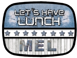 Broodtrommel Let's have lunch denim