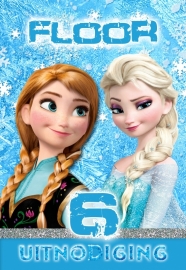 Kinderfeest uitnodiging Frozen, setje van 6 stuks