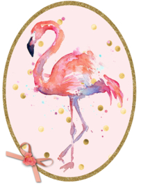Strijkapplicatie Flamingo aquarel
