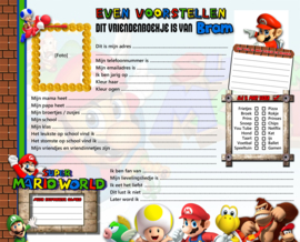 Vriendenboekje Super Mario Bros New  met naam (en evt foto)