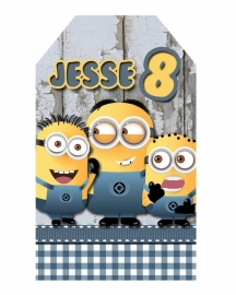 Kinderfeest traktatie labels Verschrikkelijke Ikke Minion, setje van 5 stuks