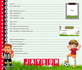 Vriendenboekje Voetbal  met naam (en evt foto)