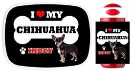 Set Mepal broodtrommel en drinkbeker Love My Chihuahua