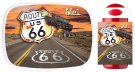 Set broodtrommel en drinkbeker Route 66