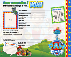 Vriendenboekje Paw Patrol met naam (en evt foto)