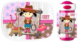 Set Mepal broodtrommel en drinkbeker Cowgirl