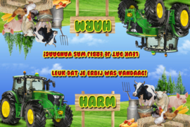 Kinderfeest traktatiezakjes Traktor (boerderij) setje van 6 stuks