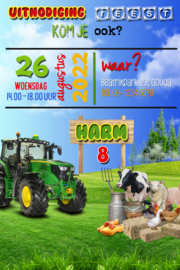 Kinderfeest uitnodiging Traktor (boerderij)
