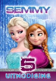 Kinderfeest uitnodiging Frozen met paars, setje van 6 stuks