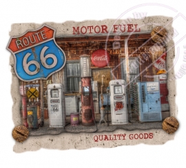 Strijkapplicatie Route 66 Motor Fuel