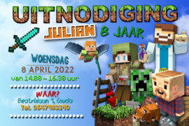 Kinderfeest uitnodiging Minecraft II