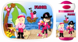 Set Mepal broodtrommel en drinkbeker Pirate Girls