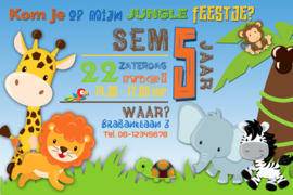 Kinderfeest uitnodiging Jungle