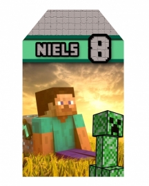 Kinderfeest traktatie labels Minecraft, setje van 5 stuks