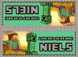 Kinderfeest traktatiezakjes Minecraft, setje van 6 stuks