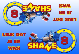 Kinderfeest traktatiezakjes Sonic,  setje van 6 stuks
