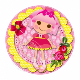 Strijkapplicatie Lalaloopsy yellow/pink