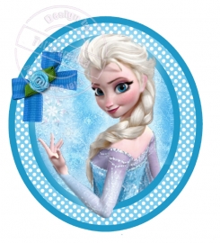 Strijkapplicatie Frozen Elsa dots