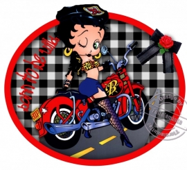 Strijkapplicatie Betty Boop born to be wild