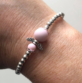 Guardian Angel armbandje, zilver (engeltje in kleur naar keuze)