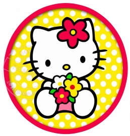 Strijkapplicatie Hello Kitty yellow