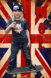 Special, giga applicatie British Flag met naam en foto