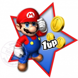 Strijkapplicatie Mario Bros 1up