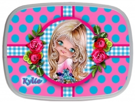 Broodtrommel Kylie turquoise/ roze