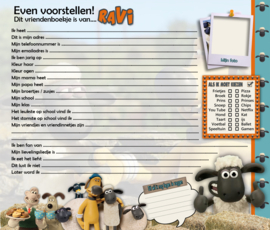 Vriendenboekje  Shaun het Schaap met naam (en evt foto)