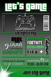 Kinderfeest uitnodiging Game Party