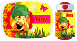 Set Mepal broodtrommel en drinkbeker Flower Power Amy