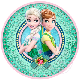 Strijkapplicatie Frozen Fever Anna en Elsa