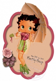 Strijkapplicatie Betty Boop rainy day