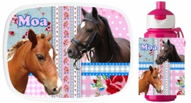 Set Mepal broodtrommel en drinkbeker paarden Moa