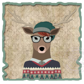 Strijkapplicatie Retro Reindeer