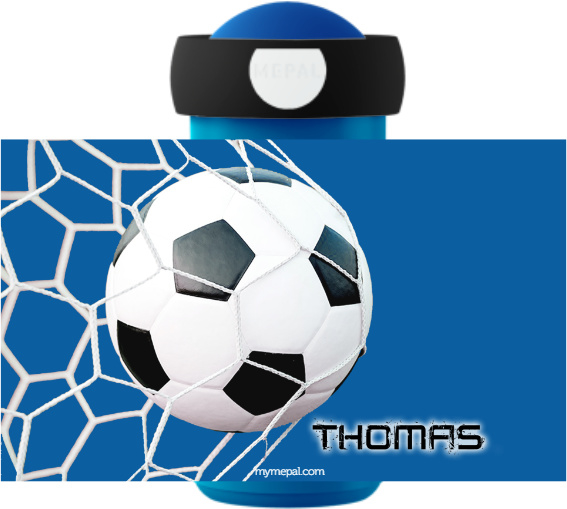 Mepal Voetbal blauw (Ontwerp beker klein of ronddruk?: ronddruk) | Mepal Lunchbox / broodtrommels en bekers, voor de jongens | tutteleminka