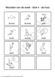 Spellingkleurplaten - Blok 4 - de haai (PDF-bestand)