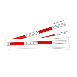Getallenlijn 0-20, sticker (inclusief 0), set van 10 stuks