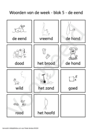 Spellingkleurplaten - Blok 5 - de eend (PDF-bestand)