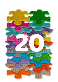 Muffik Sensorische Speelmatten, set van 20 mini puzzelstukjes