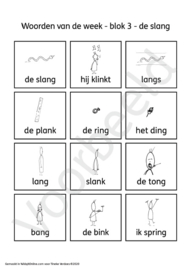 Spellingkleurplaten - Blok 3 - de slang (PDF-bestand)