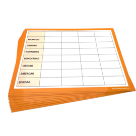 Weekplanner, wisbordjes, set van 10 stuks