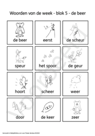 Spellingkleurplaten - Blok 5 - de beer (PDF-bestand)