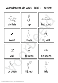Spellingkleurplaten - Blok 3 - de fiets (PDF-bestand)