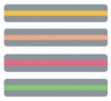 Ashley Leesliniaal, smal (set van de 4 nieuwe kleuren)