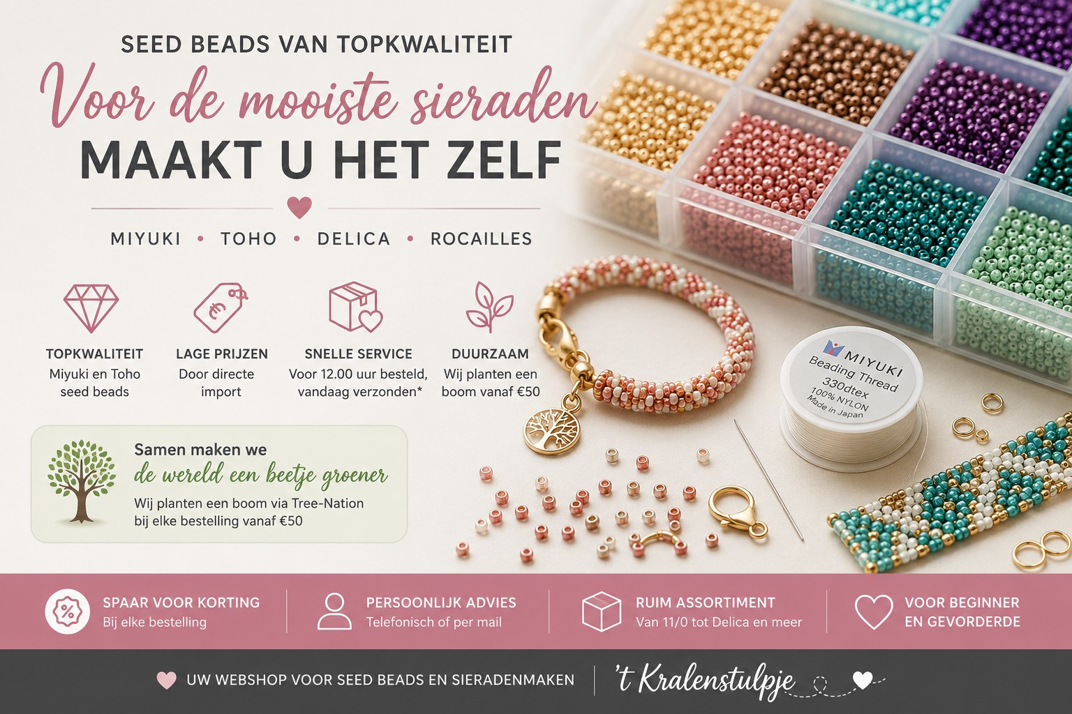 Seed beads (rocailles): kleine glaskralen met eindeloos veel mogelijkheden